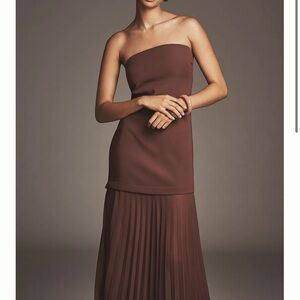 Anthropologie Brown Strapless Dress